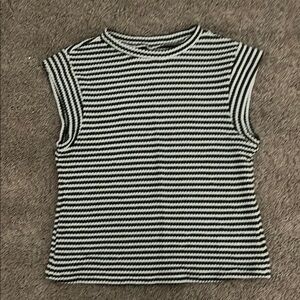 Striped Black and White Sleeveless Top
